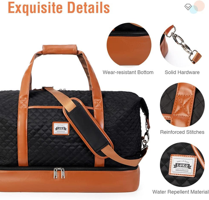 Elegante 50L Reisetasche für Damen & Herren, wasserdicht, mit integriertem Schuh- und Kulturbeutel.
