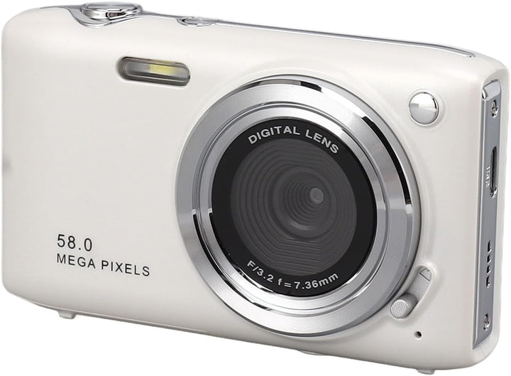 Die kompakte Lumora 4K Fotokamera auf einem Stativ, für stabile 4K Videoaufnahmen.