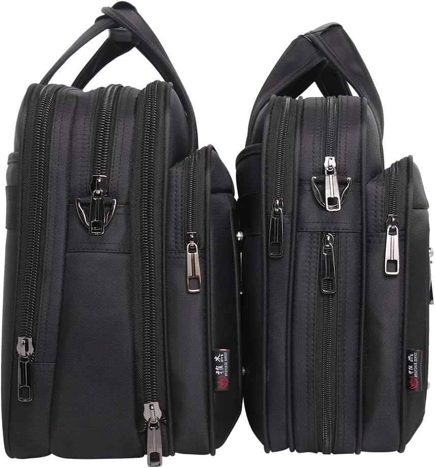 Geöffnete Herren Business Tote Bag mit separatem Laptop-Fach und Organisationsfächern für effizientes Arbeiten.