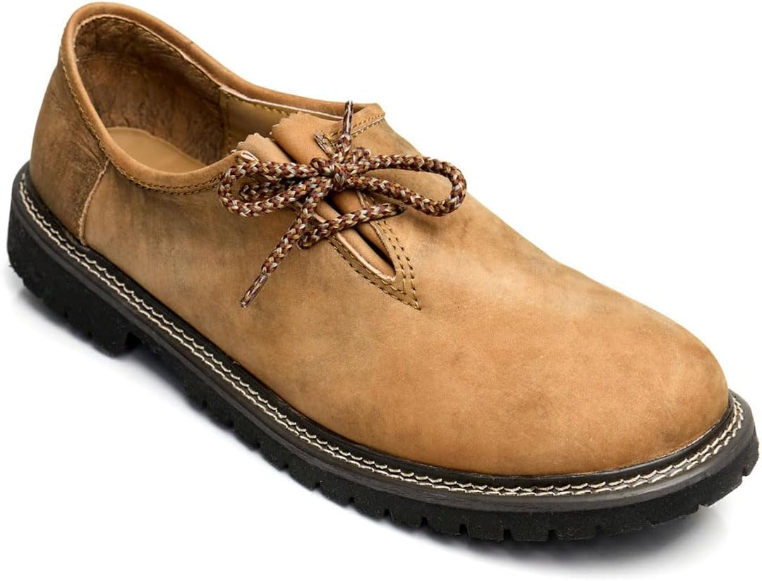 Robuste Herren Haferlschuhe, braun und traditionell, ideal für Oktoberfest & Freizeit.