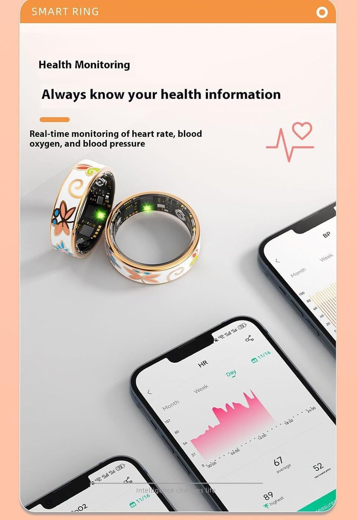 Smart Wellness Ring Aurina, unisex, misst Fitness, Schlaf, Aktivität; kompatibel iOS/Android.