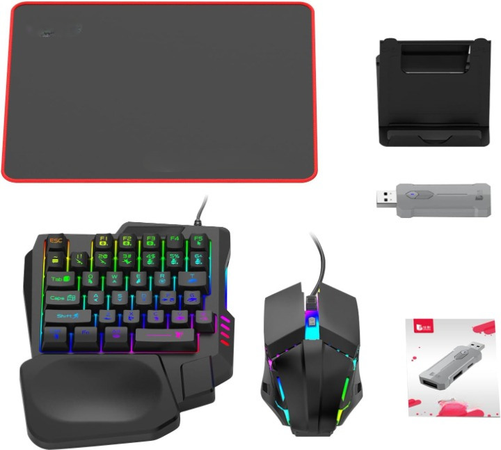 Modernes Zyvorn RGB Gaming-Tastatur- & Maus-Set, perfekt für PC und Mobil E-Sports-Setups.