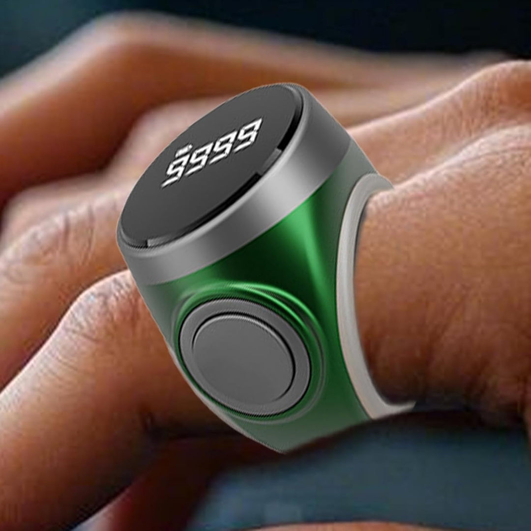 Aufladbarer Digitalzähler-Ring, 1+1 GRATIS. Für Meditation, Sport & präzises Zählen.