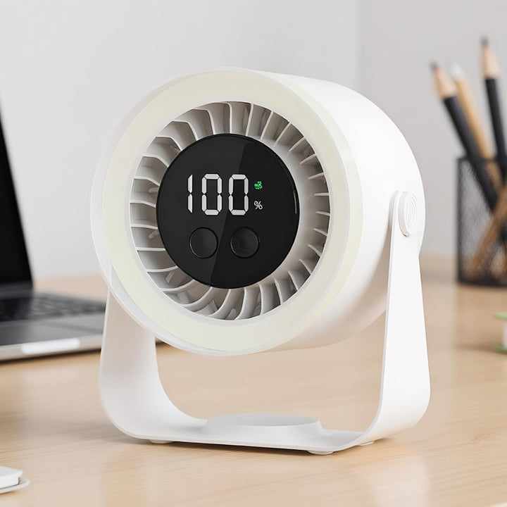 Auralis Mini-Ventilator in Rosa, leise & effizient, ideal für Arbeit & Entspannung.