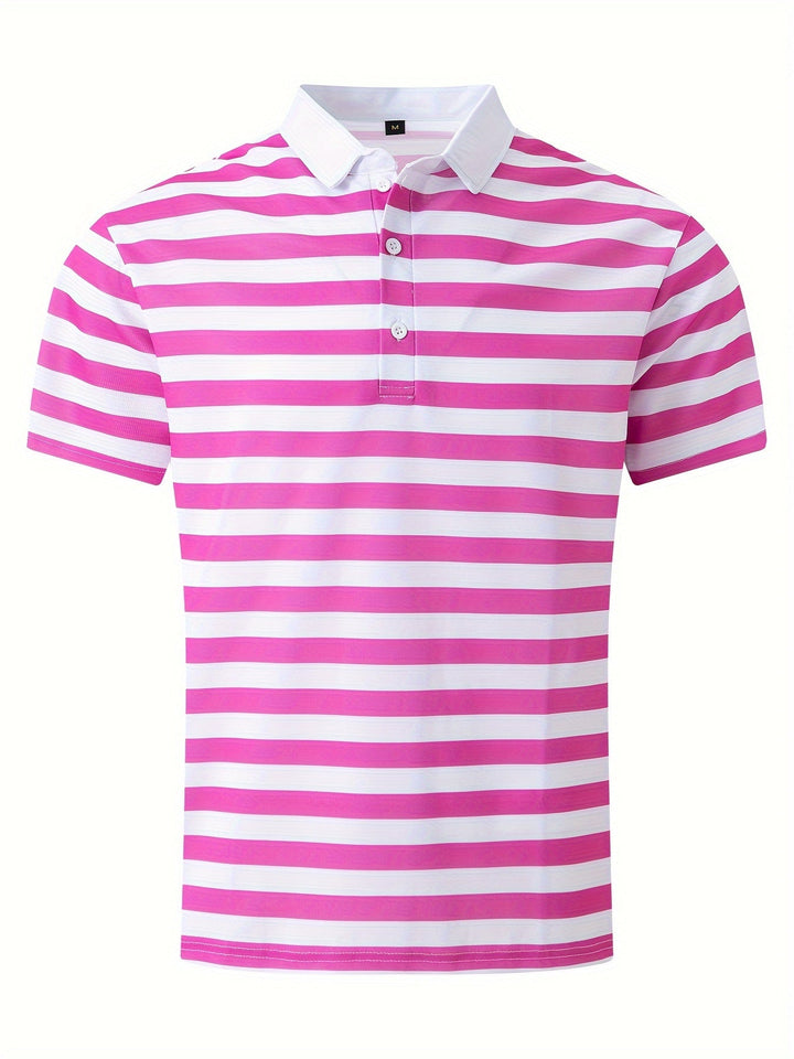 Nahaufnahme des Kragens am maritimen Herren Poloshirt, stilvoll für Freizeitmode.