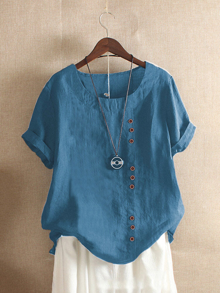 Zeitloses Damen T-Shirt, elegant und bequem. Vielseitiges Basic Oberteil für Sommer & Winter.
