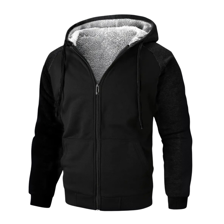 Warmer Herren Kapuzenpullover mit flauschigem Sherpa-Fleece, perfekt für entspannte Wintertage.