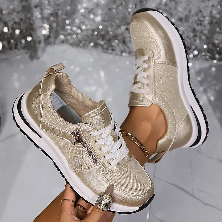 Stilvoller, federleichter Damen Alltags-Turnschuh mit Reißverschluss. Perfekt für modernes Design & Gehkomfort.