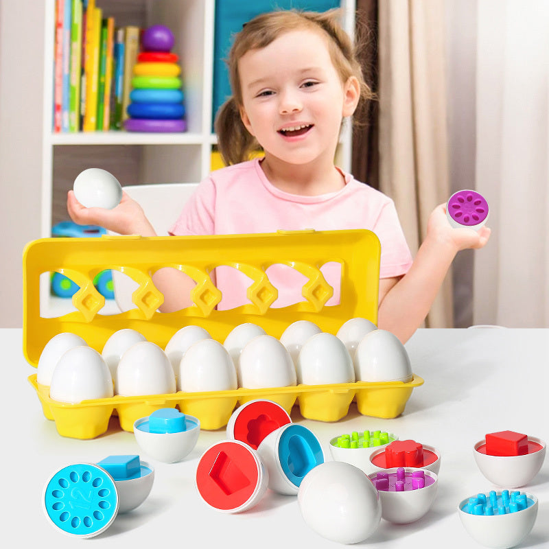 Buntes Lernspielzeug Eier-Steckspiel für Kinder, fördert Formen- & Zahlenerkennung.