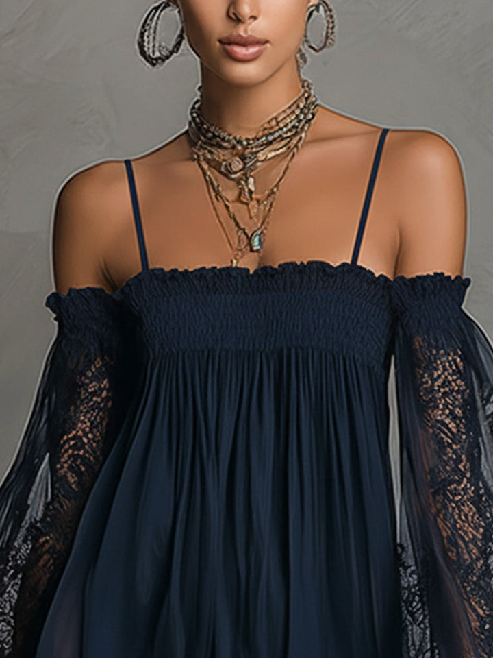 Damen Minikleid marineblau, leichtes Material, elegant geschnitten, vielseitig kombinierbar.