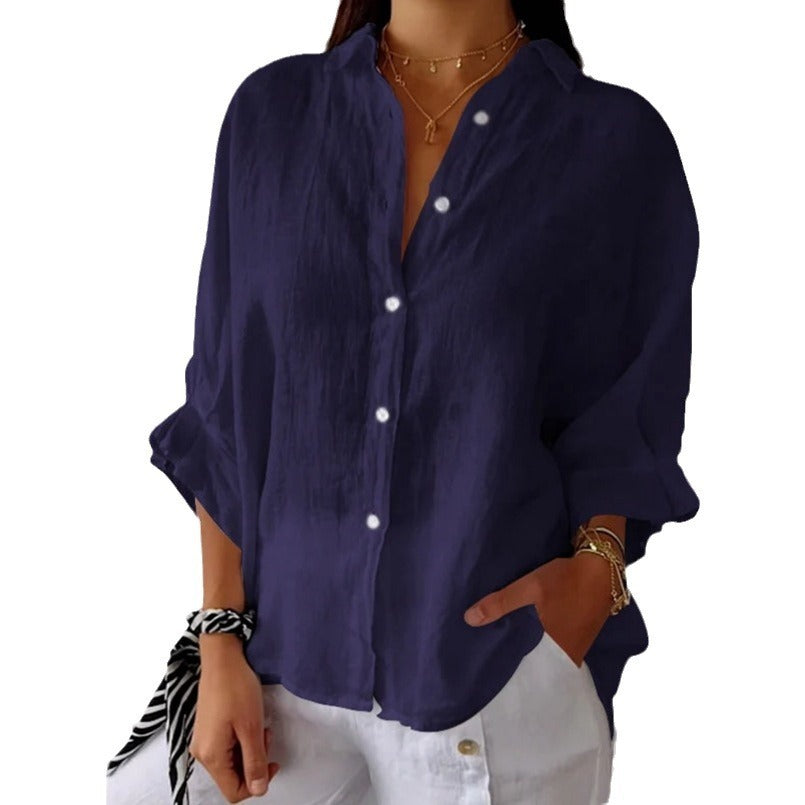 Elegante Damen Sommerbluse mit stylischem Schleifen-Rückendetail, lockere Passform, Mode.