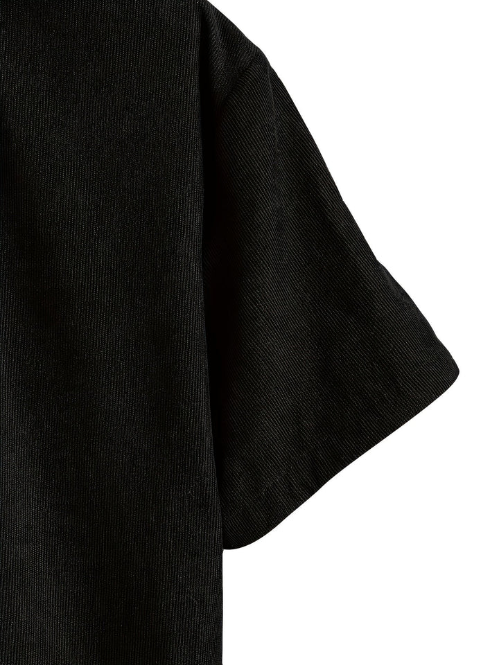 Herren Kurzarmhemd mit modernem Split-Panel-Design, zweifarbig, vielseitig für Freizeit & Urlaub.