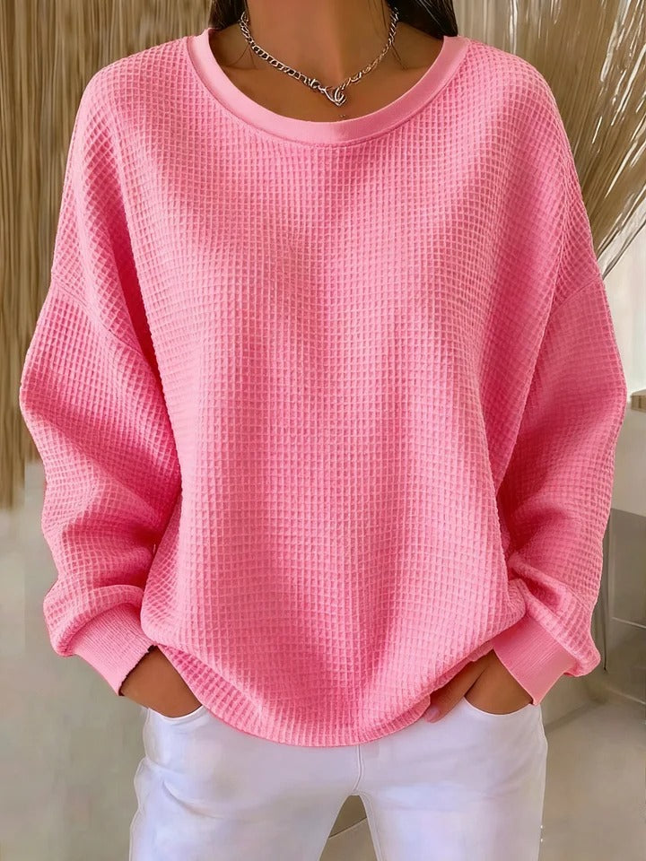 Komfortables Damen Sweatshirt mit ansprechender Textur, vielseitig für Herbst & Winter.