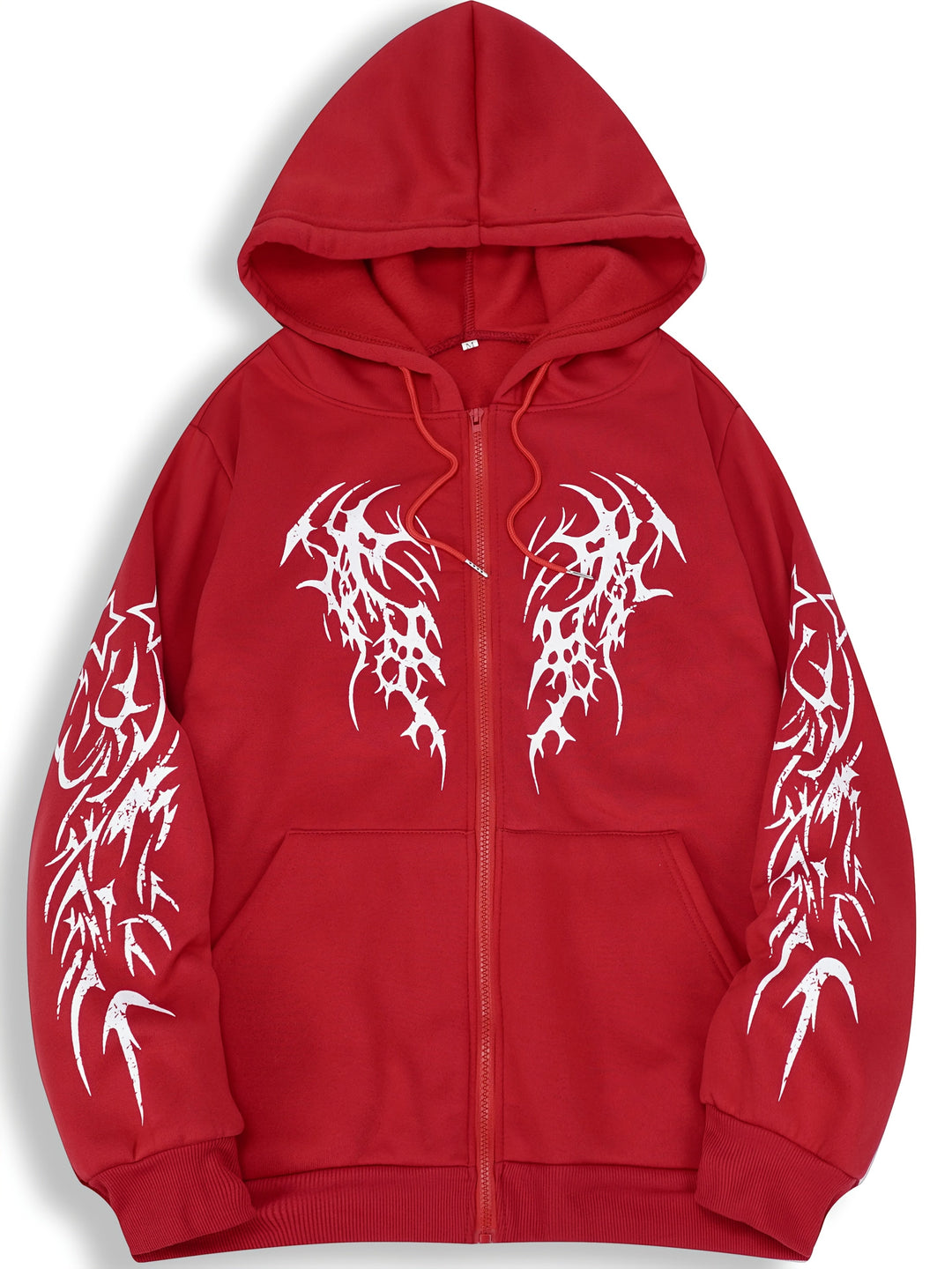 Bequemer Herren Zipper-Hoodie mit einzigartigem Tribal-Flügel-Print, perfekt für Casual Mode.