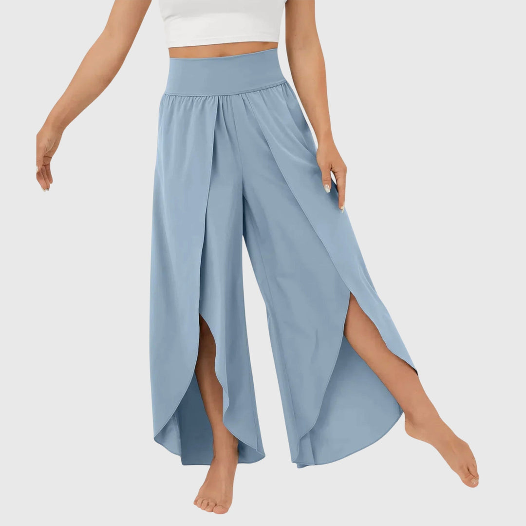 Leichte Strandhose für Damen, weites Bein, locker und luftig, bietet höchsten Komfort für Strand und Freizeit.
