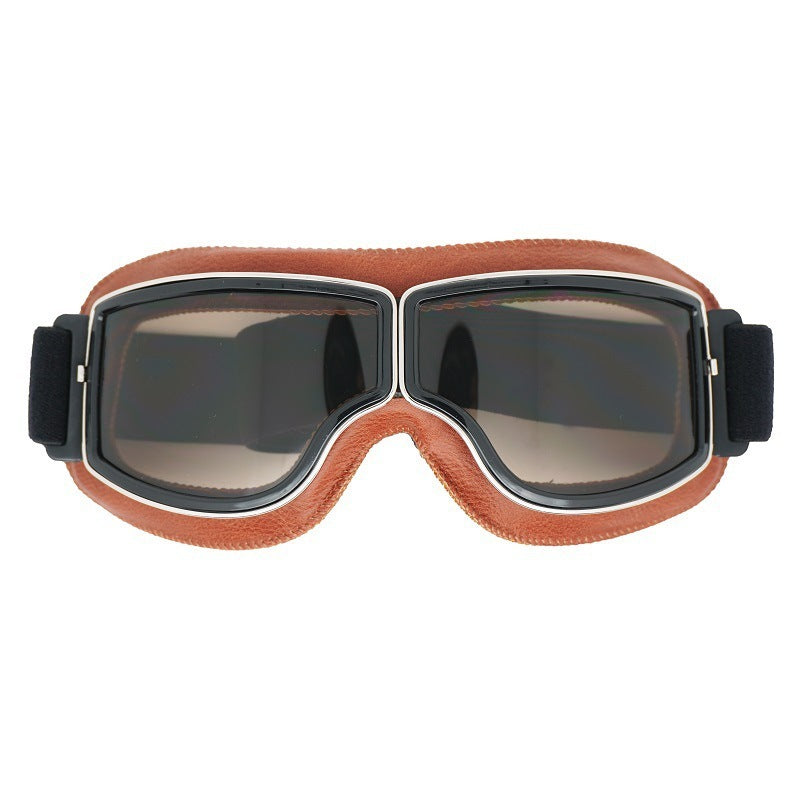 Herren Motorradbrille Retro, Pilotenbrille, UV-Schutz, polarisiert, für stilbewusste Fahrer.