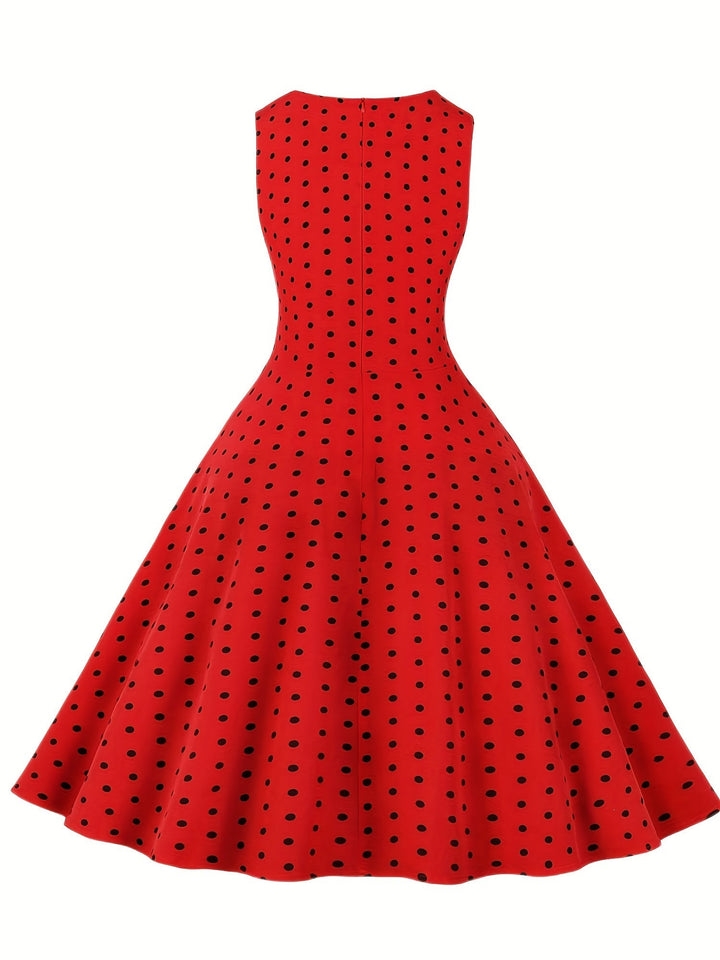 Damen Partykleid: Elegantes Rockabilly Kleid mit Polka Dots und Vintage-Flair.