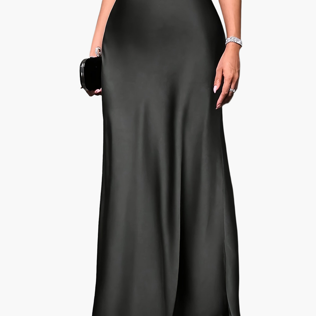 Femininer Damen Maxi Rock im Satin-Look, elegant und glamourös für besondere Abende und Feiern.