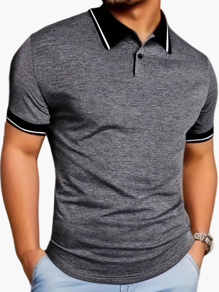 Modisches Herren Poloshirt mit auffälligem Kontrastkragen und Kurzarm-Design.