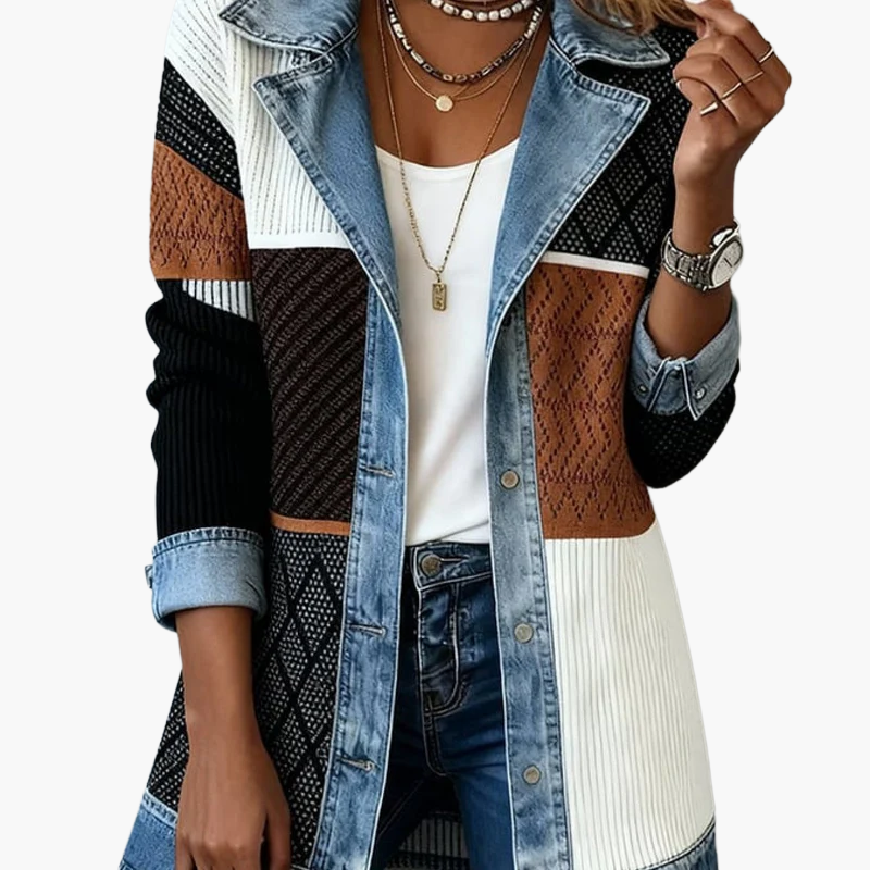 Hochwertiger Damen Blazer im Kontrast-Stil, modern & chic für jede Frau und Gelegenheit.
