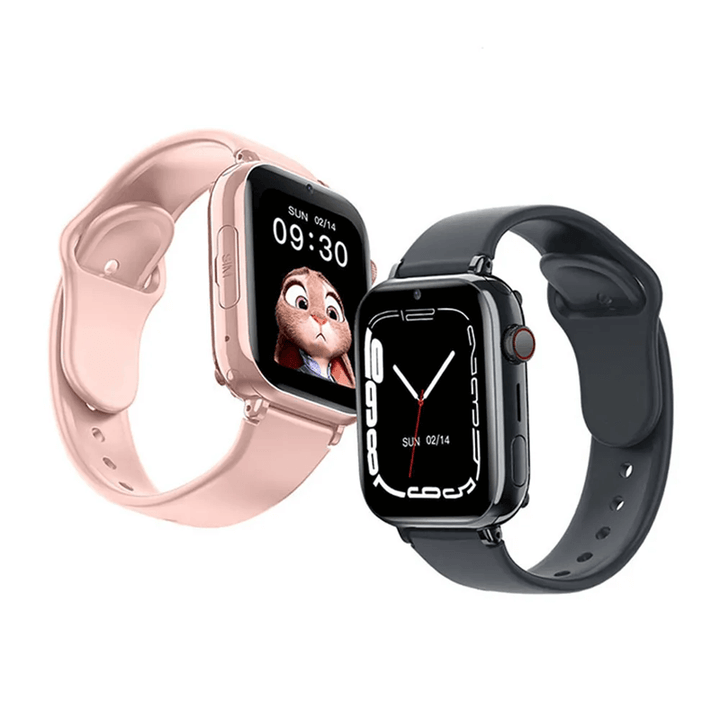 Kinder-Smartwatch mit 4G-Videotelefonie, GPS-Ortung, SOS-Taste und Touchscreen für sichere Kommunikation.