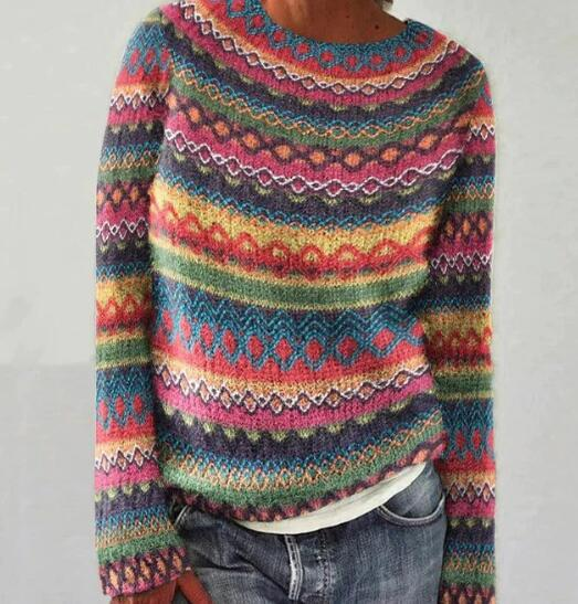 Bequemer Damenpullover im Retro-Stil, Strick, elegant für Herbst- und Wintermode, Vintage.