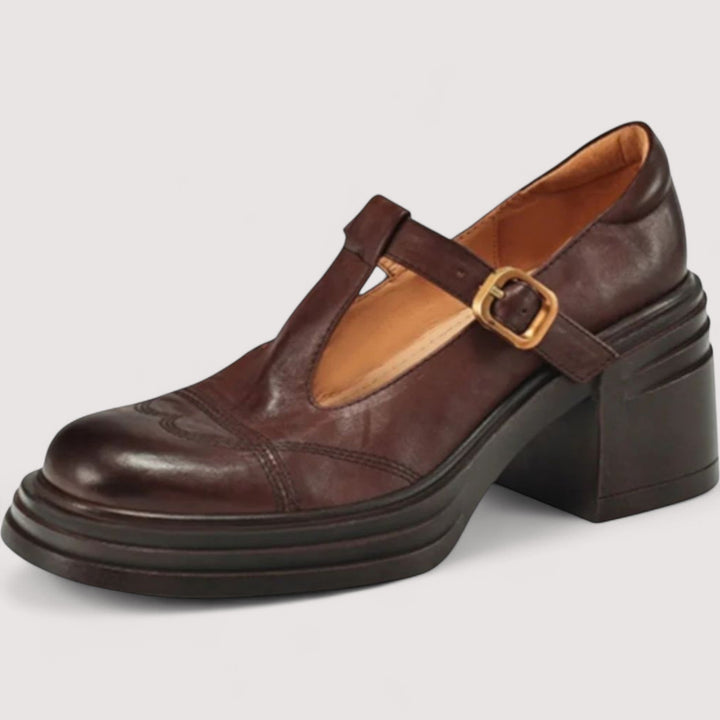 Elegante schwarze Damen Mary Jane Schuhe mit T-Riemen, bequem und flexibel, ideal für Business & Alltag.
