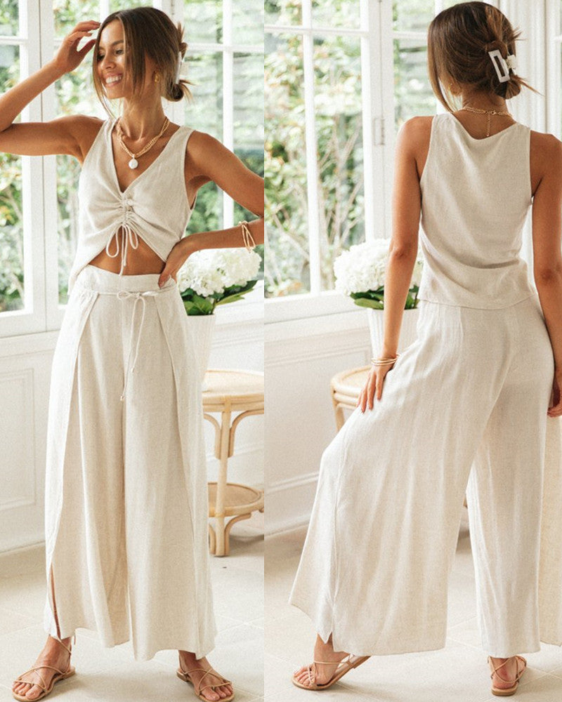 Leichtes, bequemes Damen Sommer-Set. Atmungsaktiver Zweiteiler für lässige Freizeit & warme Tage.