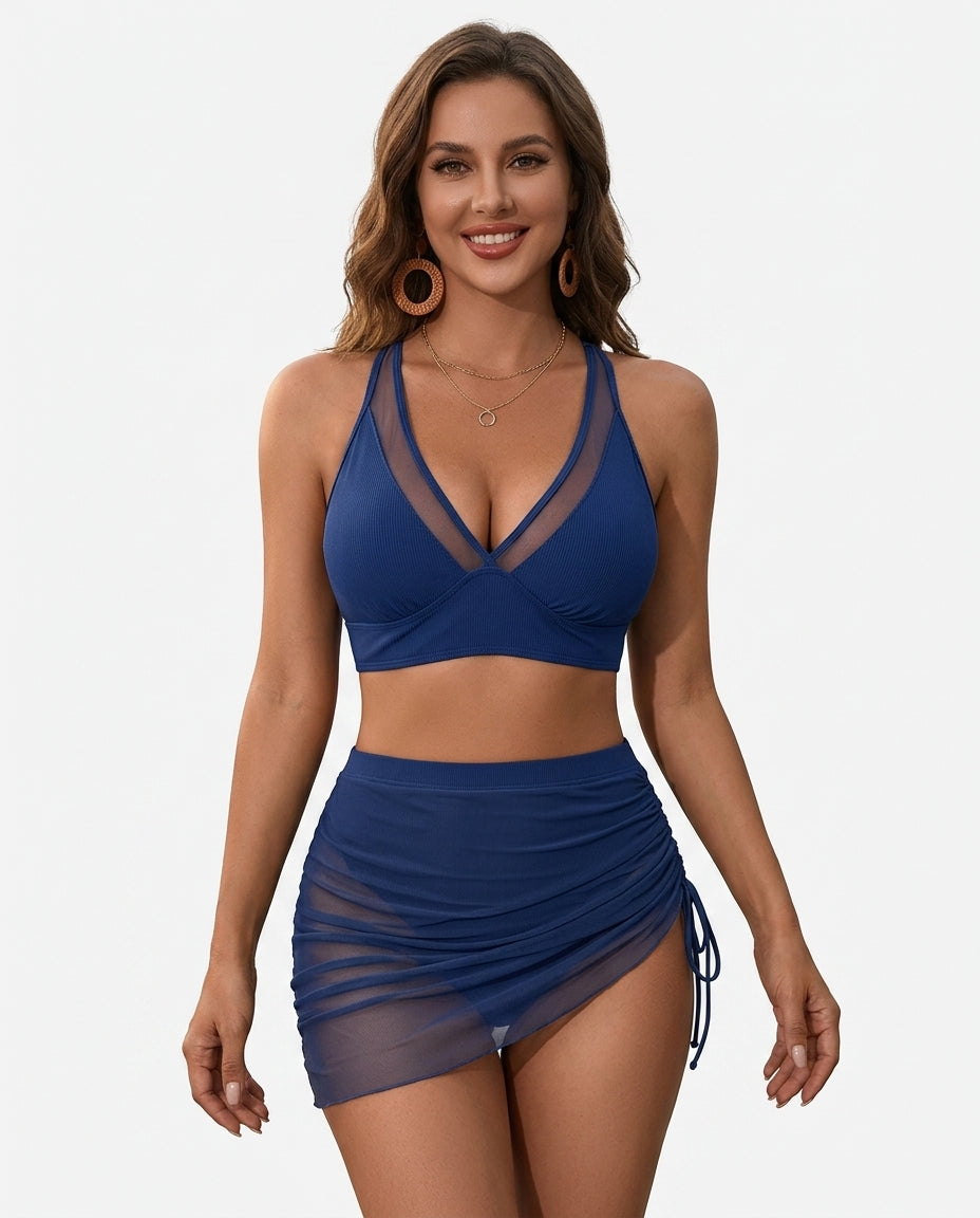 Damen Bikini schnelltrocknend, mit verstellbarem Rücken, ideal für Strand und Pool.