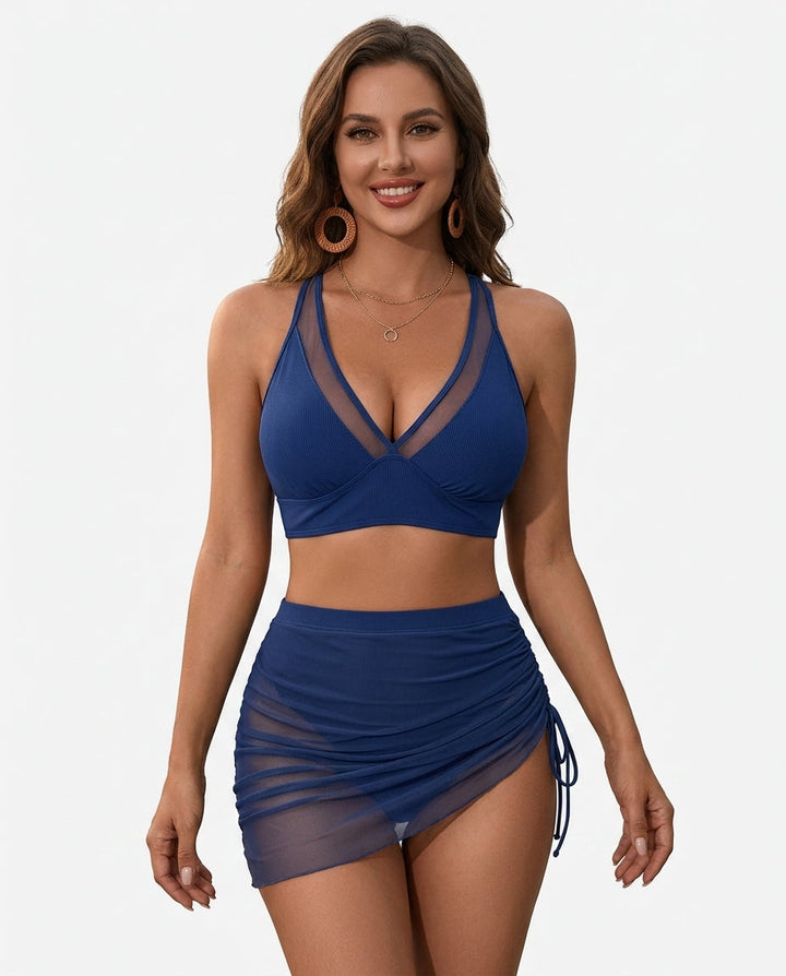 Damen Bikini schnelltrocknend, mit verstellbarem Rücken, ideal für Strand und Pool.