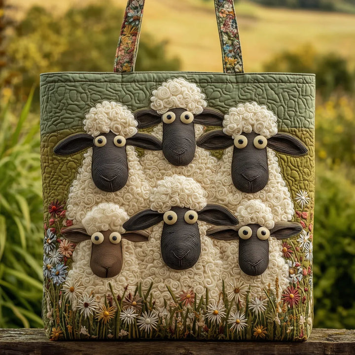 Künstlerische Damen Schafstasche, gepolstert, im Tierdesign, perfekt als einzigartige Alltagstasche.