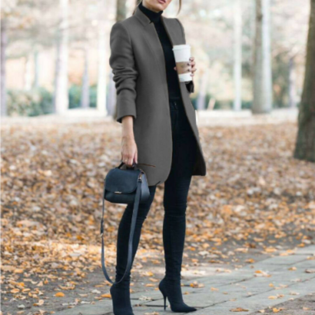 Reginel Damen Wintermantel. Eleganz & Wärme für kalte Tage. Stehkragen, Knopfverschluss, stilvolle Mode.