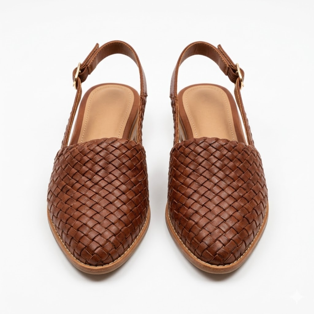 Flache Slingbacks für Damen: geflochten, spitz & sehr bequem. Perfekte Damenschuhe für den entspannten Alltag & Sommer.
