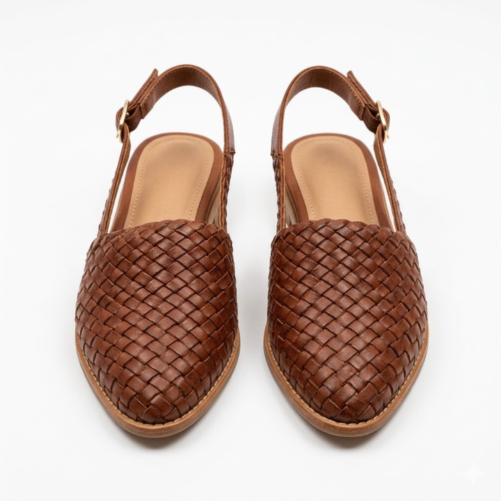 Flache Slingbacks für Damen: geflochten, spitz & sehr bequem. Perfekte Damenschuhe für den entspannten Alltag & Sommer.