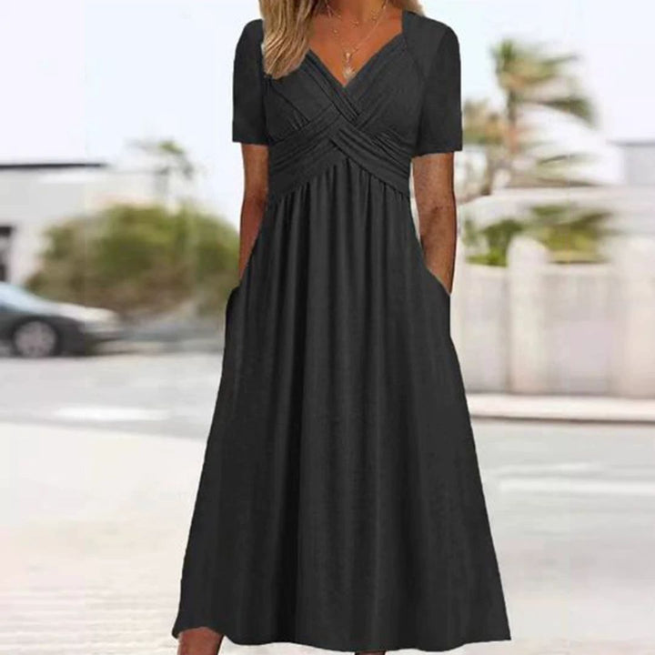 Bequemes & vielseitiges Damenkleid, tailliert geschnitten. Perfekt als Freizeit-, Sommer- oder festliches Kleid.