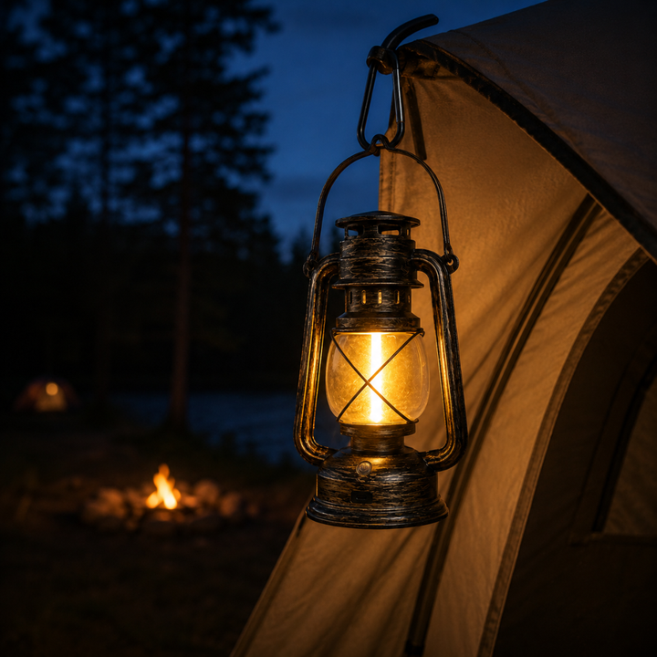 Vintage Flammeneffekt Laterne, kabellos & wiederaufladbar. Ideal für Outdoor Dekoration.