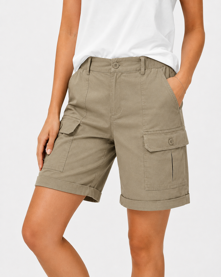 Damen Sommer Shorts, bequeme High-Waist Jorts mit trendigem Schnitt.