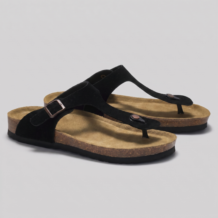 Offene T-Riemen Sandalen für Herren, ideal als bequeme Sommerschuhe für Strand und Pool.