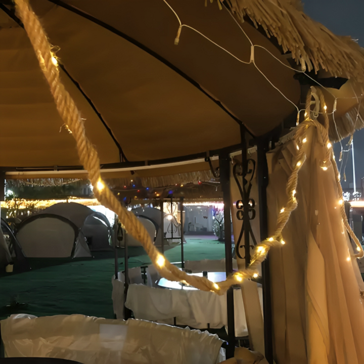 Solarbetriebene Retro Lichterkette, rustikal, ideal als Gartenbeleuchtung oder Campinglicht LED.
