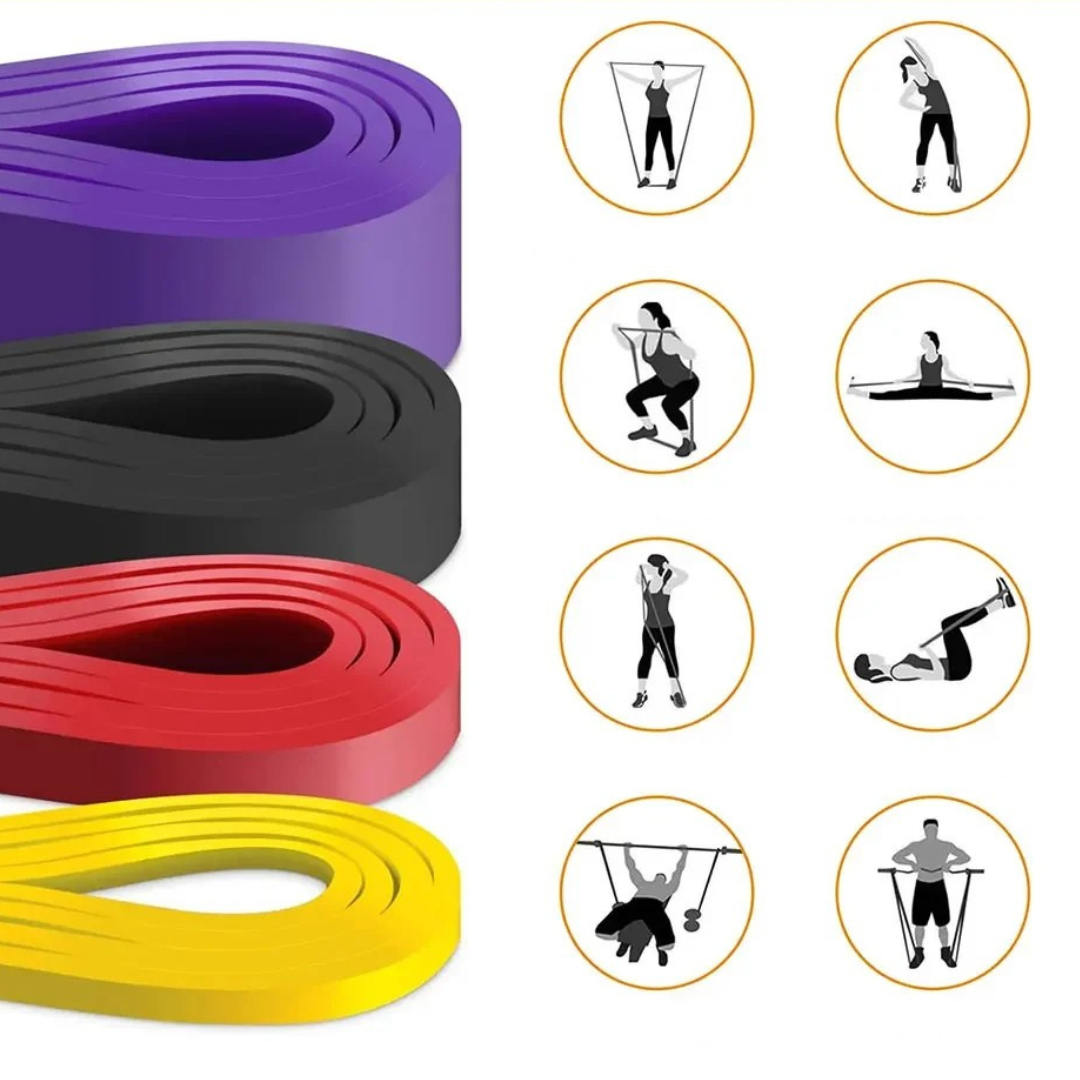 Organisiertes Fitnesszubehör: Flexord Trainingsbänder Set verstaut, bereit für jedes Heimtraining.