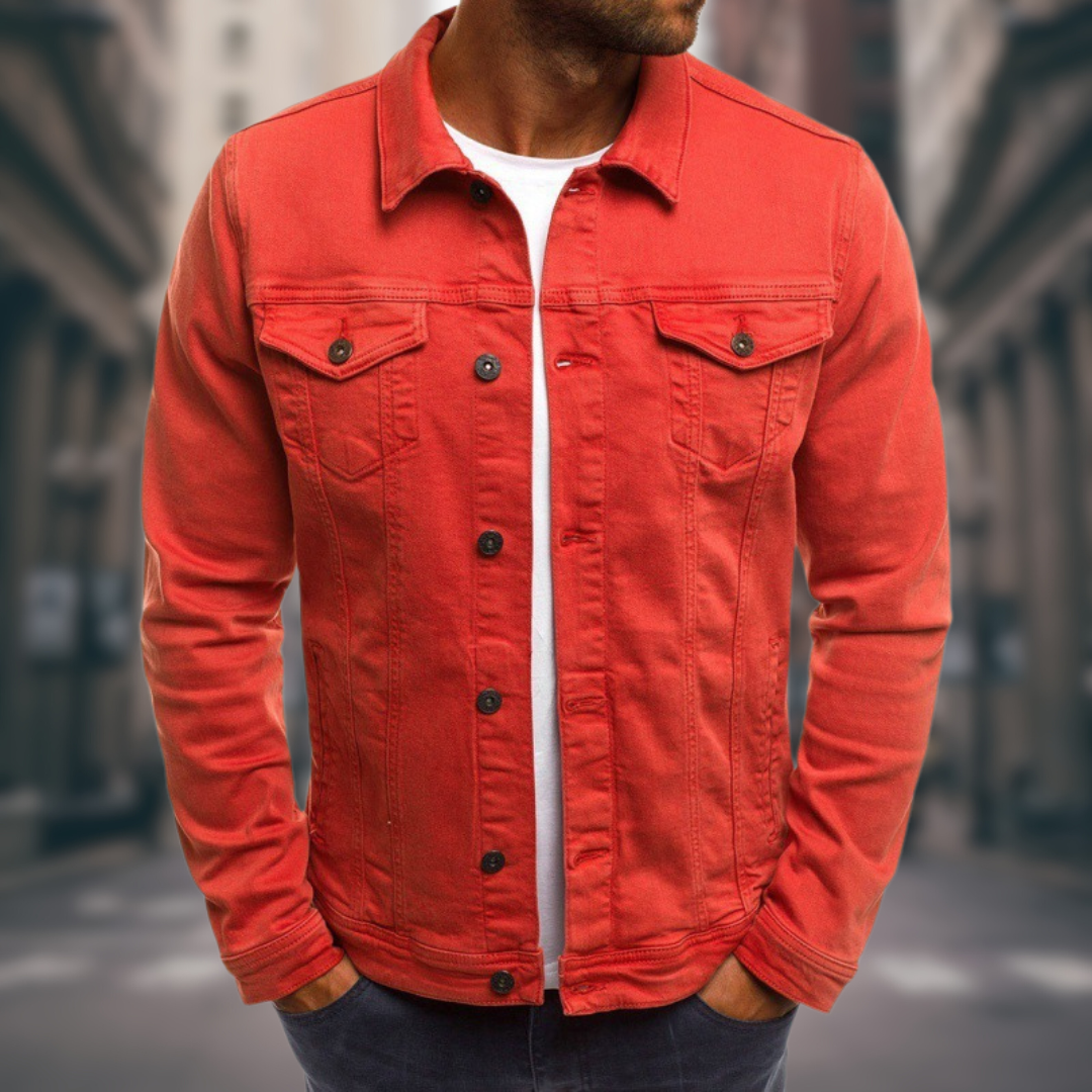 Bequeme & stylische Übergangsjacke für Herren, klassische Jeansjacke, ideal für jede Jahreszeit.