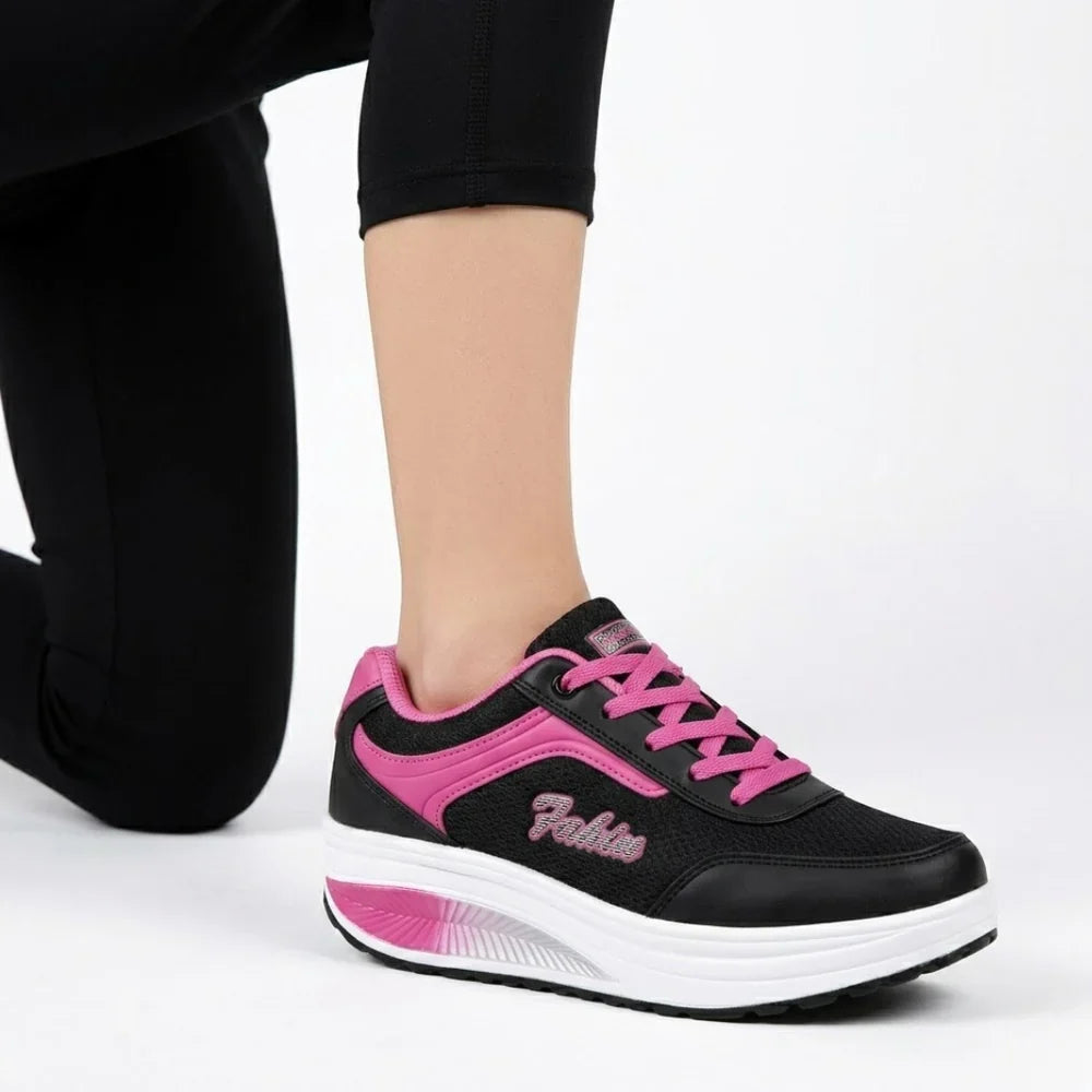Atmungsaktiver Damen Plateau-Gehsneaker Stridella, ideal für lange Spaziergänge & Komfort.