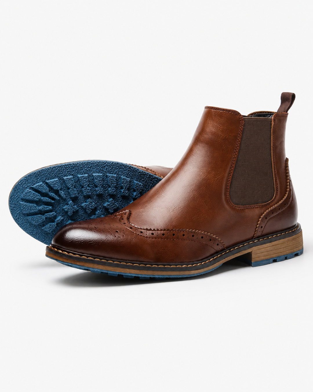 Elegante Herren Brogue Stiefel für Business Casual, bequem & robust, perfekt für kalte Tage.