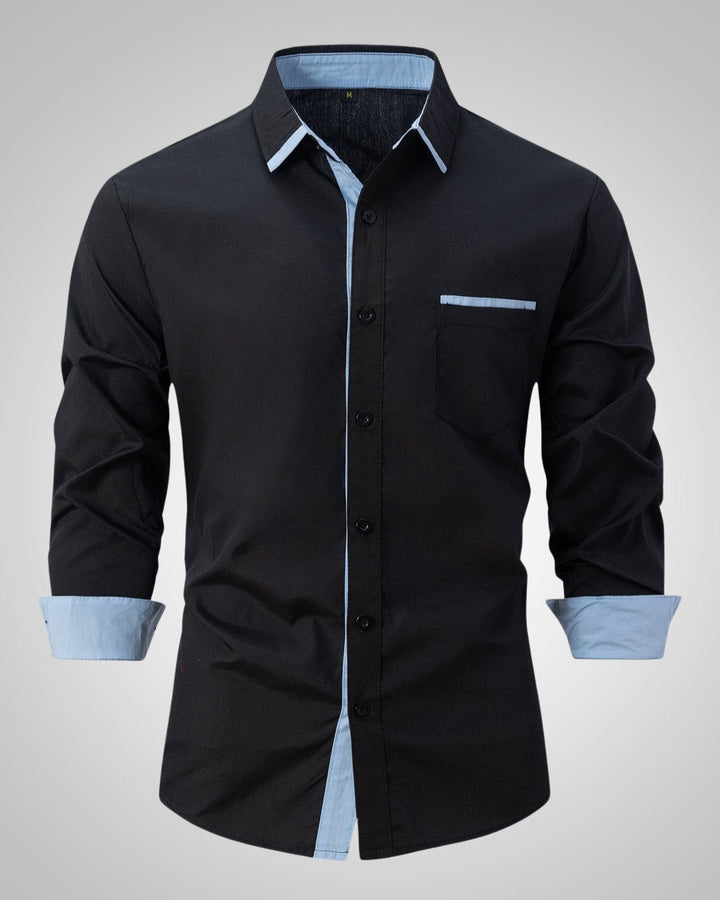 Elegantes Herren Langarmhemd in klassischem Schnitt, perfekt für Smart Casual und formelle Anlässe. Männer Mode.