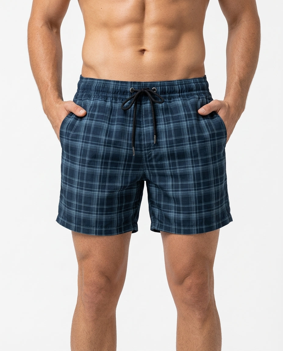 Herren Karotten-Shorts, schnelltrocknend & kariert. Perfekt für Strand, Sommerurlaub & Freizeit.