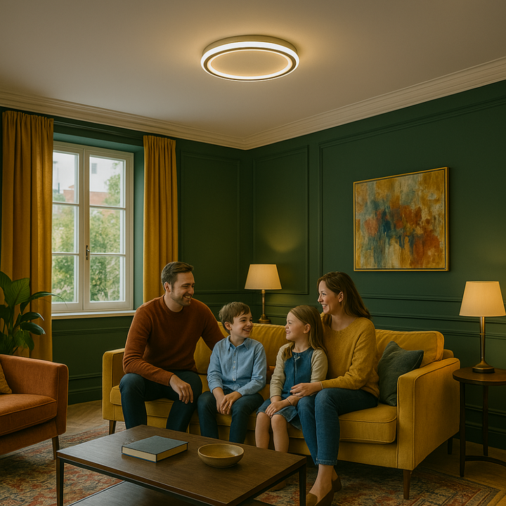 Skandinavische Deckenleuchte, dimmbare LED, ideal für Schlafzimmer oder Flurbeleuchtung.