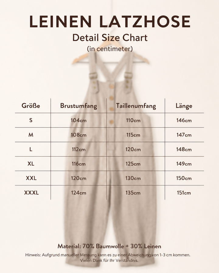 Vielseitige Damen Latzhose, geeignet als bequemer Jumpsuit für Freizeit & Alltag.