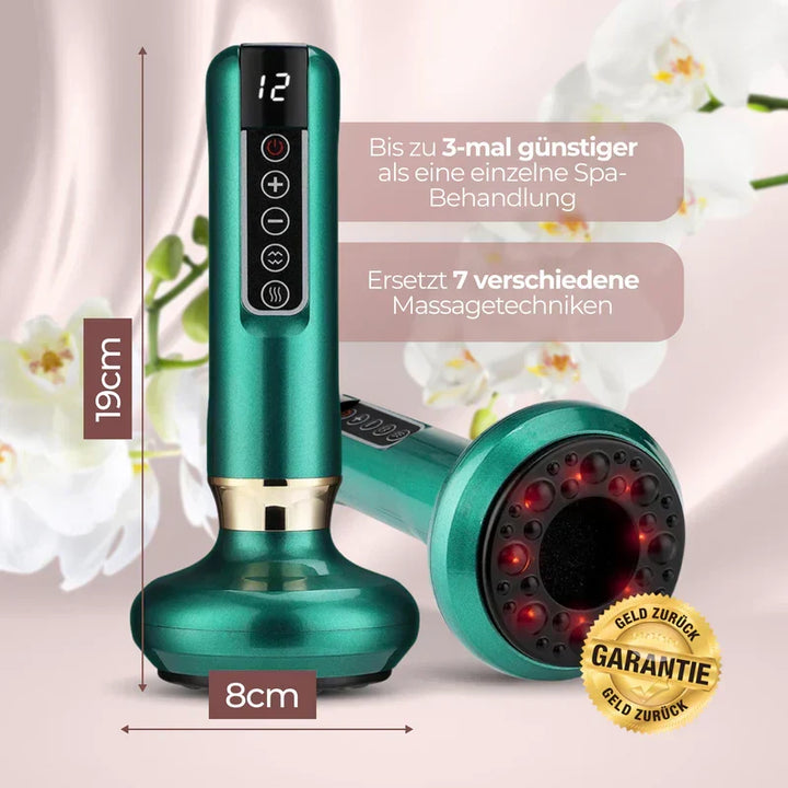 Modernes 4-in-1 Massagegerät zur Hautstraffung, Infrarotwärme & Schröpfen gegen Cellulite.