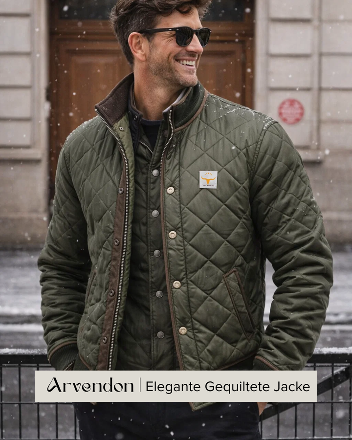 Hochwertige grüne Herren-Steppjacke, elegantes Design und wärmende Oberbekleidung für frische Tage.