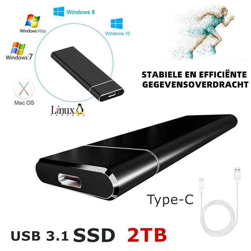 Tragbare externe Festplatte für schnelle Datenübertragung. Kompaktes digitales Zubehör mit USB-C.